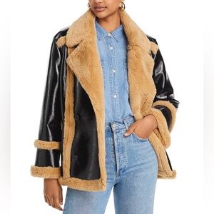 Faux fur leather jacket